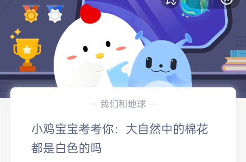 小鸡宝宝考考你:大自然中的棉花都是白色的吗?支付宝蚂蚁庄园9月19日答案