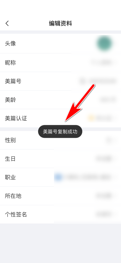 美篇怎么复制美篇号?美篇复制美篇号方法截图