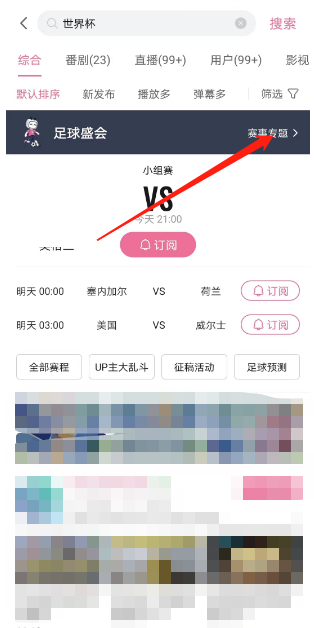 哔哩哔哩如何查看2022世界杯?哔哩哔哩查看2022世界杯教程截图
