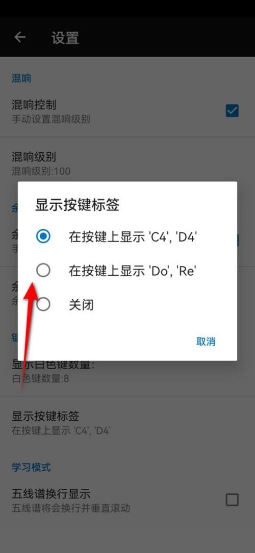 完美钢琴按键标签显示怎么设置?完美钢琴按键标签显示设置教程截图