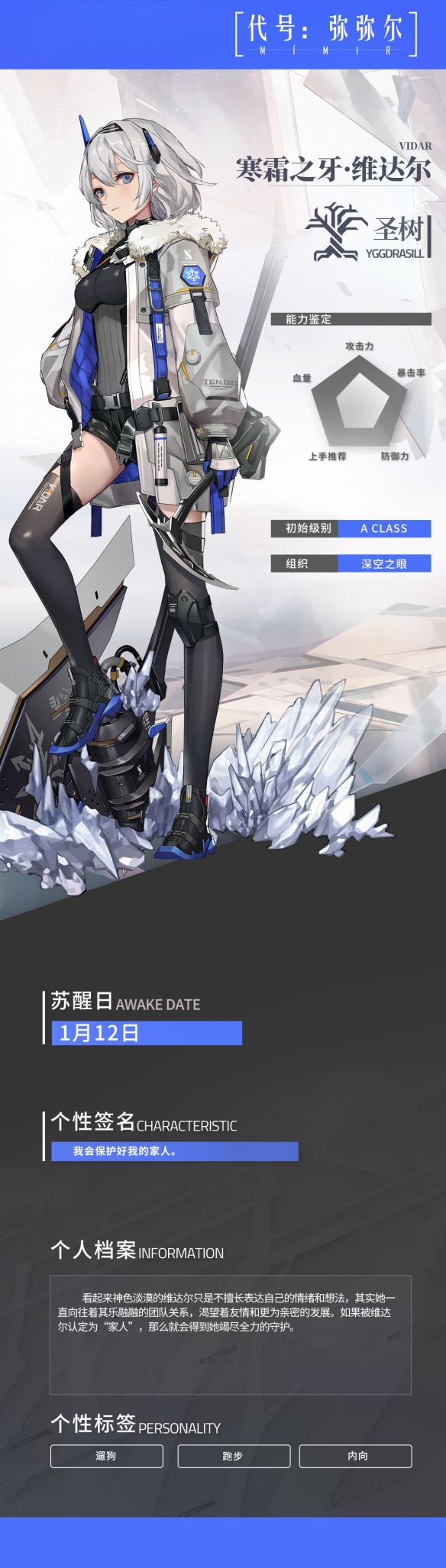 深空之眼寒霜之牙维达尔怎么样-深空之眼寒霜之牙维达尔介绍