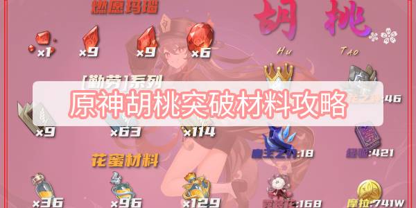 原神胡桃突破材料有哪些 胡桃突破材料如何获得[多图]